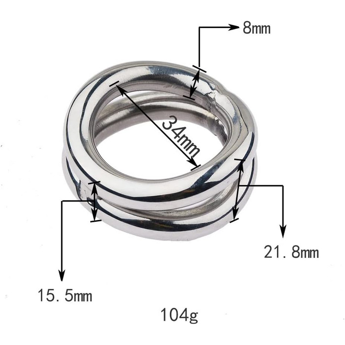 Кільце для статевого члена Double Arc з нержавіючої сталі 304 - еротичні іграшки для дорослих