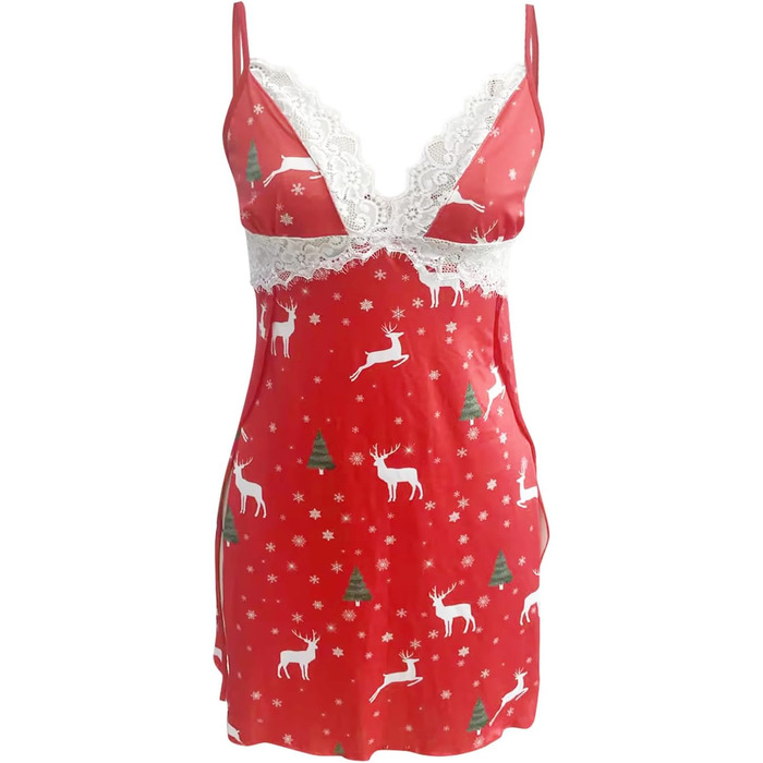 SRZYMJ Комплект сексуальної білизни для жінок: мереживний бра та сукня-бабочка. Великі розміри, червоний (S)