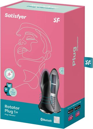 Satisfyer Rotator Plug 1 Connect: вібратор-анальний для чоловіків та жінок | Bluetooth, IPX7, 13.5 см | Чорний