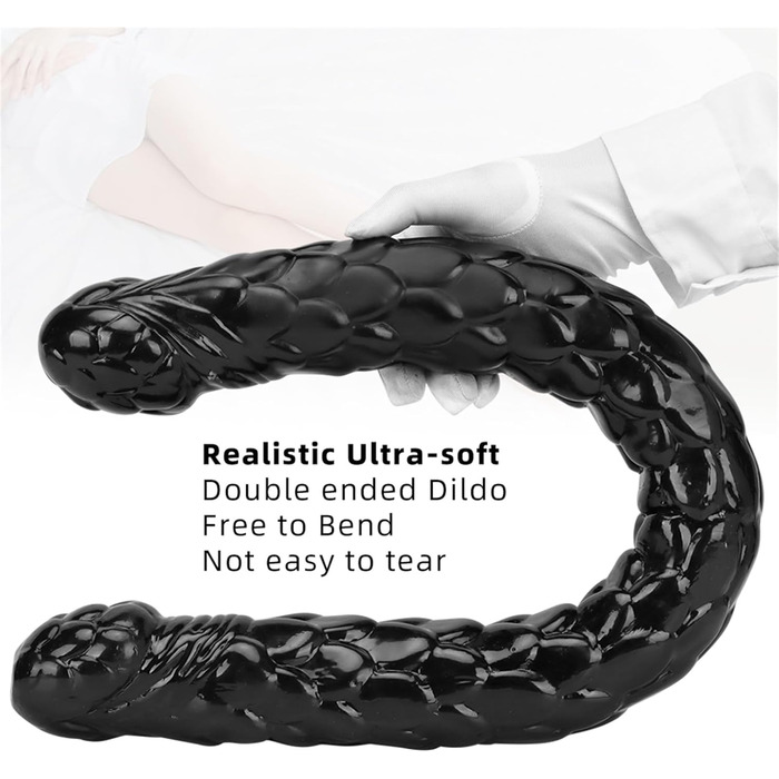 Анальний плагін Doppeldildo 52/70 см - гнучкий, для стимуляції G-точки, для пар, вагінальний дилататор