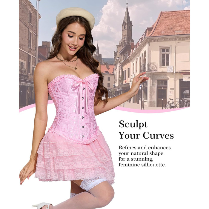 Корсет для жінок - бюстєль-корсет, чорний, розмір M - талія, формування фігури, повний бюст