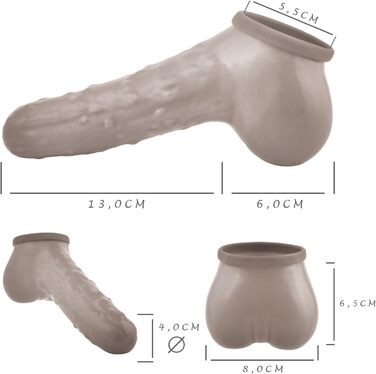 Штучний презерватив-чохальце TOYLIE з дизайном огірка, довжина 13 см