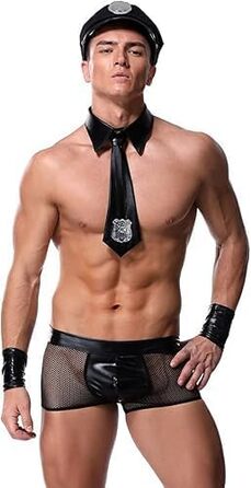 Сексуальна спідня білизна для чоловіків: комплекти, комбінезони для клубів, форма офіціанта, косплей, шнурівка, універсальний розмір (B, універсальний)