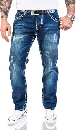Чоловічі джинси Rock Creek Denim M33 з товстими швами, сині, розмір 32W / 30L