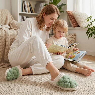 Жіночі зимові домашні капці з ефектом пам'яті (Memory Foam), теплі та м'які, м'ятно-зелені, розмір 38.5/40 EU