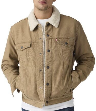 Чоловіча джинсова куртка Levi's Sherpa Trucker з підкладкою з шерпи, колір Ermine, розмір L