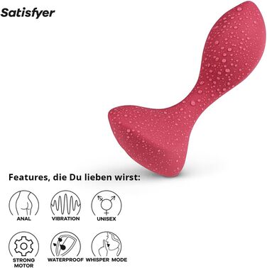 Анальні вібратори Satisfyer Backdoor Lover | Водонепроникний анальний плаг | Стимуляція простати | Іграшки для дорослих (Червоний)