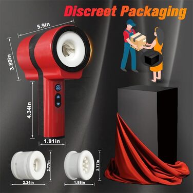 Електричний масажер для чоловіків з 5 телескопічними, 7 вібраційними та 5 ротаційними режимами. Масажер для самостійного використання.