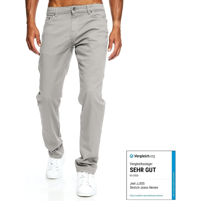 Чоловічі джинси JEEL Regular Fit, прямий крій, світло-сірі (розмір 34W / 38L)