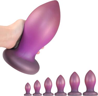 Силіконовий анальний плаг GeRRiT 6 розмірів, форма яйця, з присоском. Анальні кульки, стимуляція простати, для чоловіків, жінок, пар. XXL