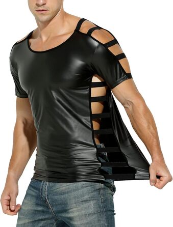 Чоловіча футболка з латексу, напіврукав, вирізи XL