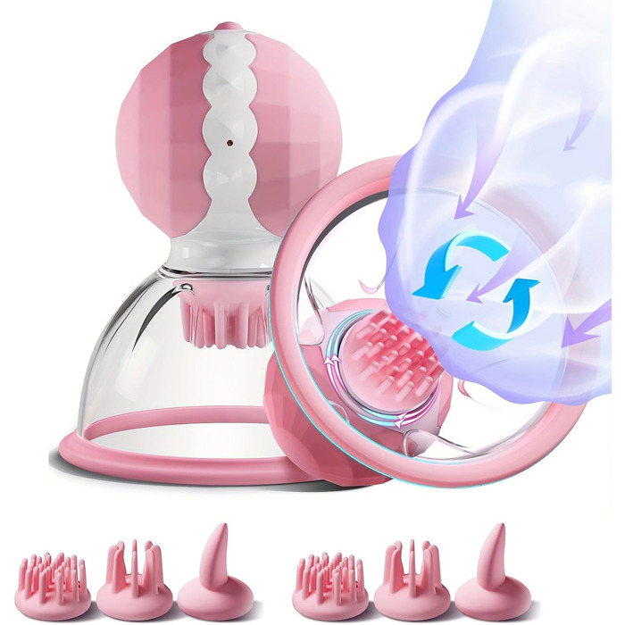 Вібратор для сосків з 10 вібраційними та режимами ссання для жінок, стимулятор сосків з 6 насадками, масажер грудей, секс-іграшка для жінок, кліторальний вібратор, іграшка для пар