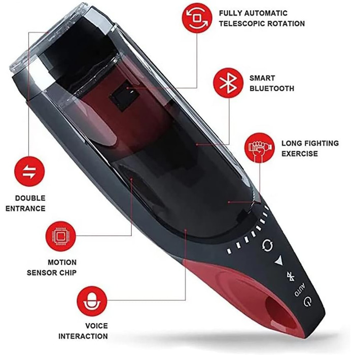 Електричний мастурбатор для чоловіків з 10 режимами, телескопічною функцією та ротаційним масажем. Автоматичний секс-іграшка, пеніс-насос