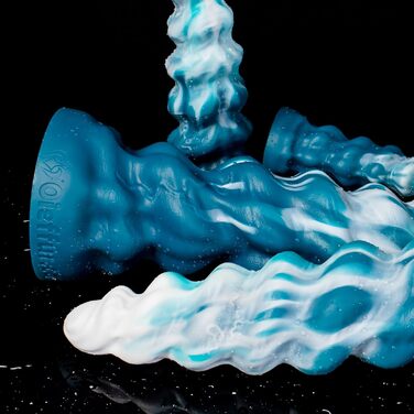 Силіконовий дилда InkfuL D216-S - дилда для дорослих, синій та білий