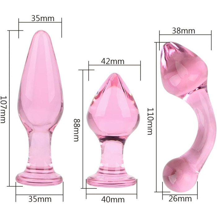 Анальний пробка з скла 35/38/42 мм для жінок, Dildo, іграшки для дорослих