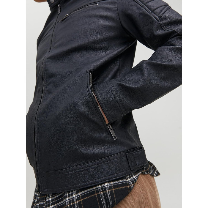 Чоловіча куртка Jack & Jones зі штучної замші, чорна, розмір 4XL