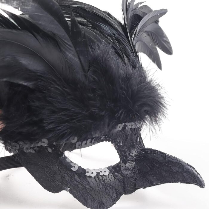 Венеціанська маска для жінок та чоловіків, маска для маскараду, чорна маска з пір'ям, маска ворона для карнавалу, Фашінгу, Хелловіну, косплею, аксесуари до костюма