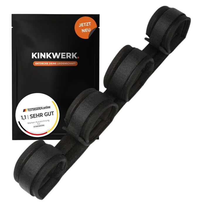 Розпірка для BDSM з наручниками та ногами 55 см чорна для початківців та досвідчених, Doggystyle для чоловіків і жінок