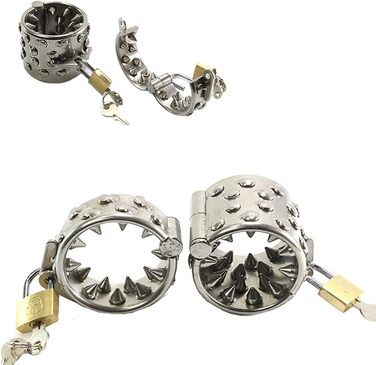 Сталевий кільцеподібний пристрій для чоловіків з шипами, для розтягування яєчок, кільце для яєчок, бондേജ്, замок для яєчок, сталевий еротичний аксесуар для чоловіків (L)