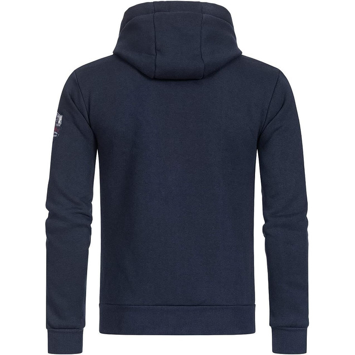 Чоловіча толстовка на блискавці Geographical Norway з капюшоном, темно-синя, розмір XXL