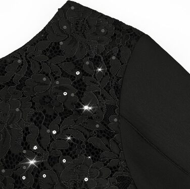 Чорна сукня для вечірнього виходу: коктейльна, з паєтками та мереживом, розмір XXL