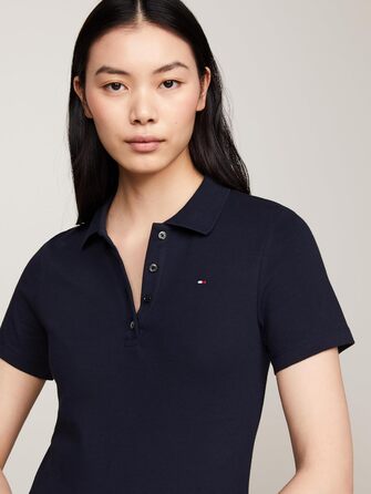 Сукня-поло Tommy Hilfiger 1985 Slim Pique, блакитна, приталений крій