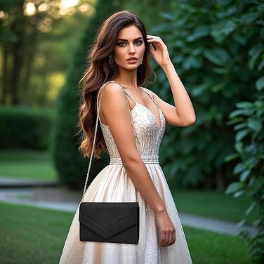 Жіночий клатч Miss Lulu — Елегантна вечірня сумка-пошеть із ланцюжком, чорна