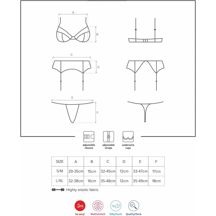 Сексуальний жіночий комплект білизни Selente Love & Fun: бюстгальтер, корсетний пояс, танга та шовкова маска для очей (L-XL, чорно-бордовий). Зроблено в ЄС