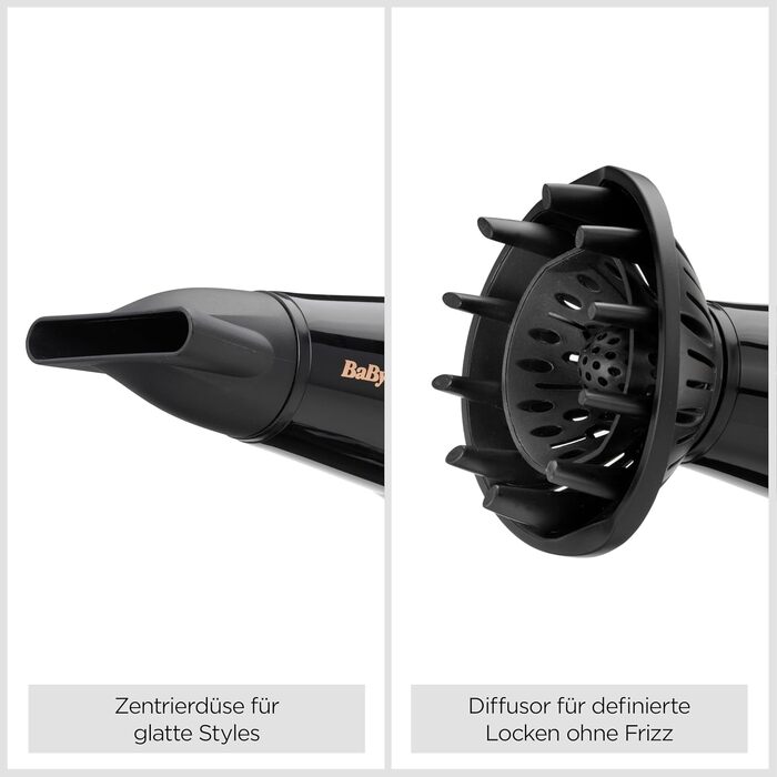 Фен для волосся BaByliss Cordkeeper D373E з автоматичним змотуванням кабелю, 2000Вт, іонізація Anti-Frizz, 3 температурних та 2 режиму швидкості, чорний
