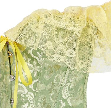 Жіноче корсетне бюстгальтер з шнурівкою, квітковий принт, вінтажний стиль, під грудьми, застібка спереду, XXL, B-зелений