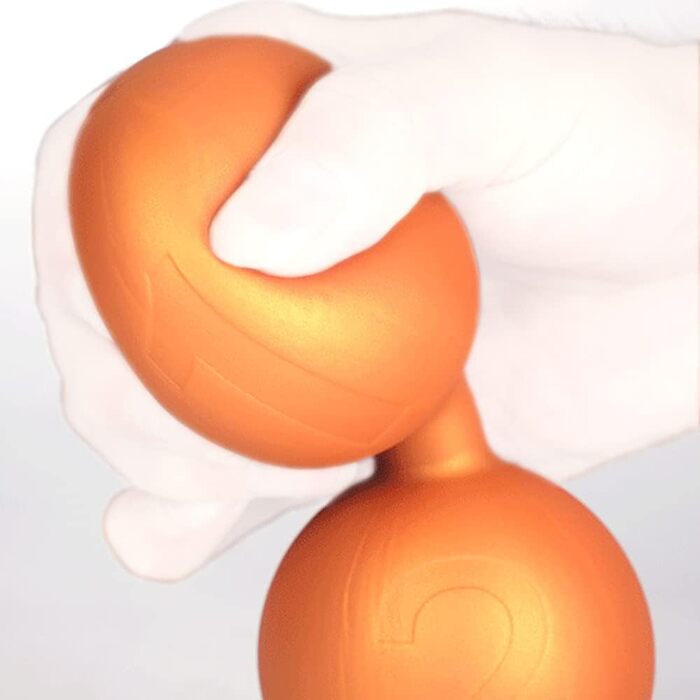 Анальні кульки з силікону NAIXBTY Foxtail: 9 кульок, гнучкі, для стимуляції, силікон, золото+чорний