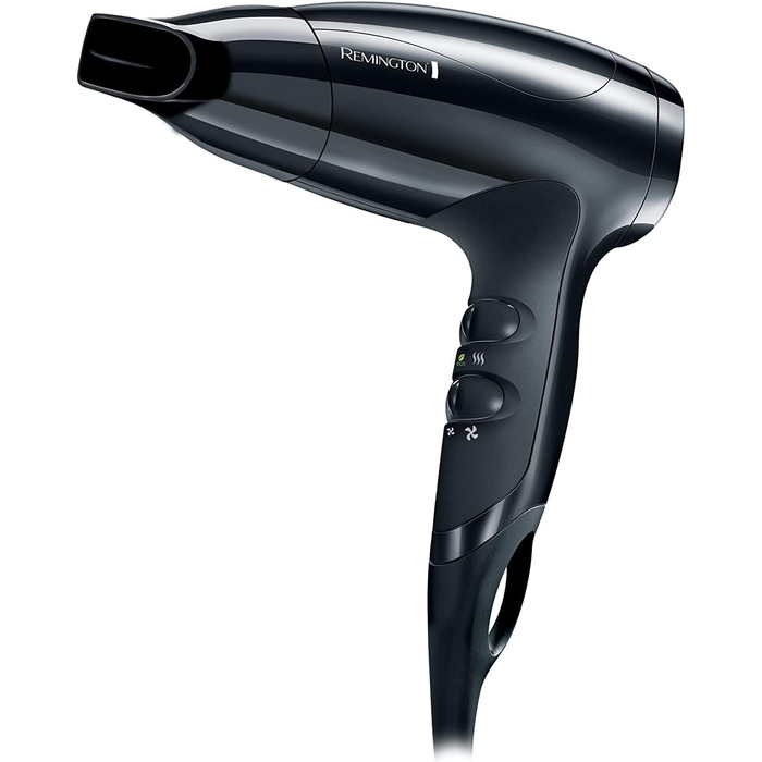 Компактний фен для волосся Remington Compact D5000, 1800 Вт, з насадкою-концентратором, 3 режимами температури та 2 рівнями обдуву, Eco-режим