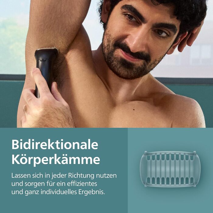 Триммер для чоловіків Philips Bodygroom Series 5000 BG5485/30 для тіла та інтимних зон, водонепроникний, 100 хв роботи, з 3 насадками та зарядним пристроєм
