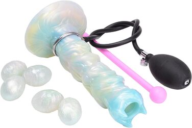Анальний дилататор Axcroo з 5 кульками - надувний анальний плагін, дилда з вузлом, анусный дилататор, бутплаг з яйцями, вагінальний мастурбатор