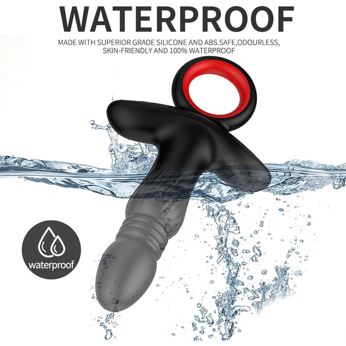 Вібратор для чоловіків та жінок, анальні вібратори з пультом дистанційного керування, 9 режимів вібрації, чорний