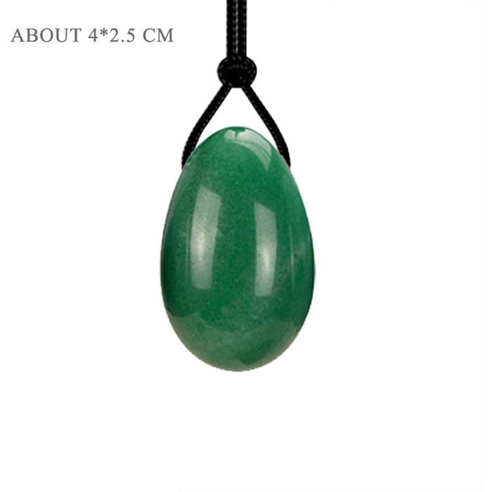 Набір яєць для вагінального тонісу: рожевий кварц, нефрит, аметист, кристали, масаж, Kegel, розмір M, 1 шт.