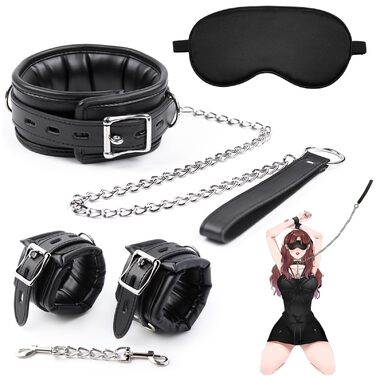 Набір для БДСМ для пар Fesseln: 3 шт. Люкс набір для дорослих, наручники для сексуальних ігор, екстремальне секcуальне іграшки, чорний колір