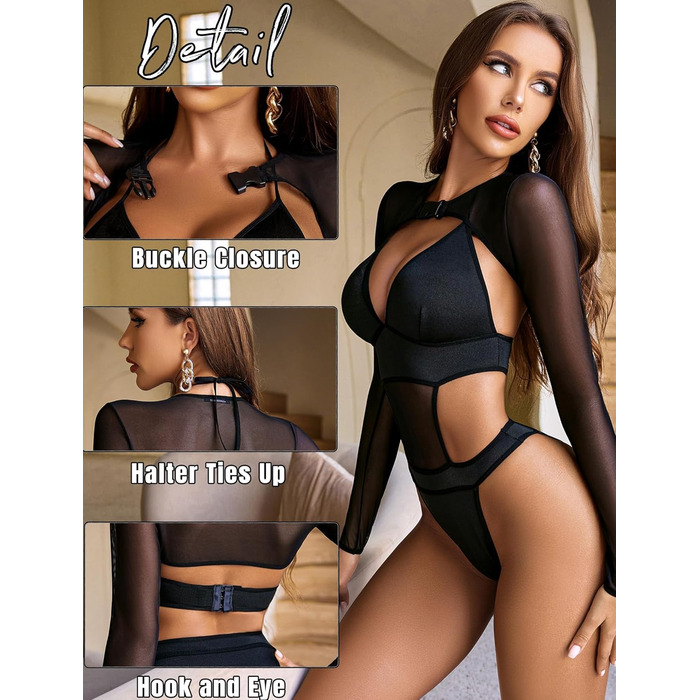 Жіночий костюм Avidlove Rave: сексуальний боді, топ з відкритим животом, чорний, розмір S