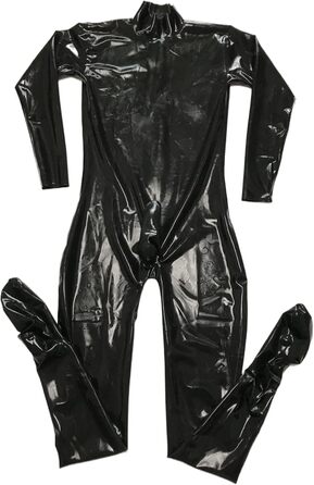 Латексний боді для чоловіків JVHGE чорного кольору, фетиш-костюм, боді з презервативом та шкарпетками, косплей, унісекс, розмір XXL