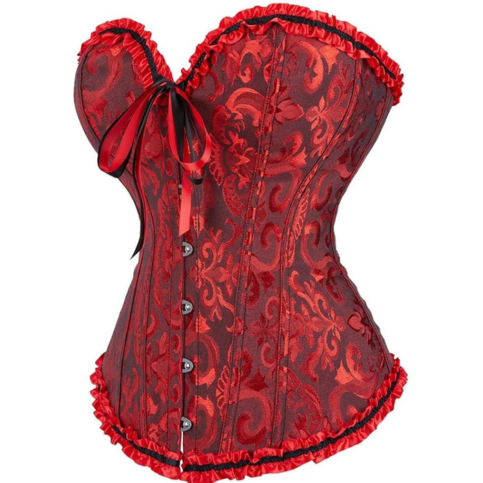 Корсетний топ CSKJ для жінок: готичний, вінтажний, з мереживом, для повних грудей, бавовняний, для схуднення, для вечірки, XL, A13_Wein
