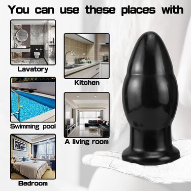 Анальний дилататор Fewarq XL з присоском, великі анальні кулі, G-spot, вагінальний мастурбатор, Butt Plug, SM, еротична іграшка для чоловіків та жінок (прозорий)