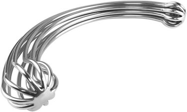 Анальний стимулятор з подвійним наконеччям для чоловіків та жінок, металевий, L, срібний