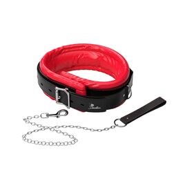 Підвіска DEVOTION з ланцюгом зі сталі, карабін, м'яка підкладка, не залишає слідів, з замком, червоно-чорна