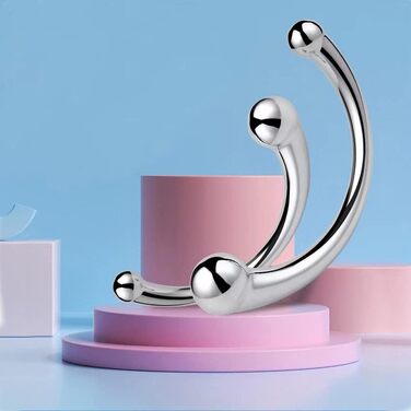 Анальний масажер Doppelkopf Funnight з нержавіючої сталі, подвійний кінчик, масаж G-точки та простати, для чоловіків та жінок