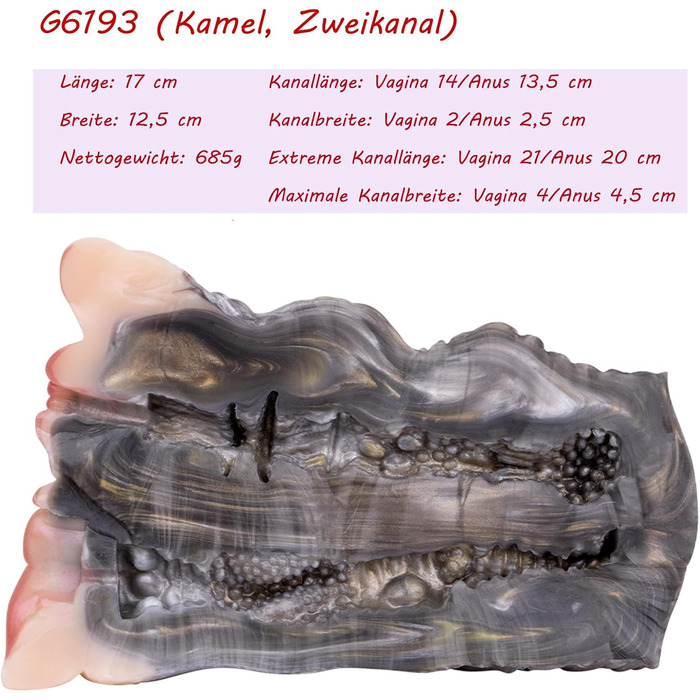 Реалістичний мастурбатор Seckoe Tier з анусальним тунелем та анатомією тваринної вагіни (G6193, Камелеон)