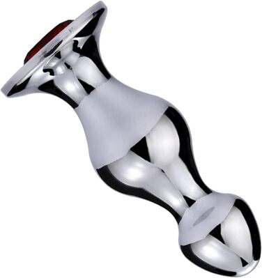 Анальний плаг з нержавіючої сталі з кристалом для стимуляції простати - для жінок, чоловіків, пар