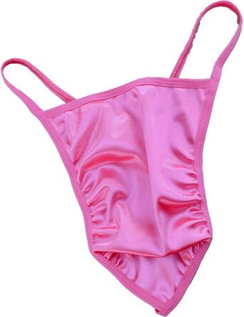 Танга чоловічі Faringoto з атласу, T-подібний низ, дизайн Gay-Sissy, 6 кольорів + бантик (M, Рожевий)