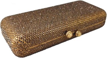 Жіночий вечірній клатч Boutique De FGG з кристалами та стразами, міні-сумка для весіль та вечірок (Бронзовий)