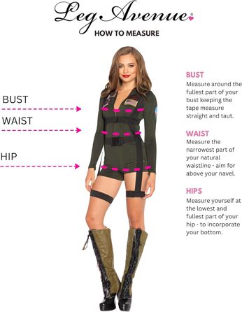 Костюм-комбінезон Leg Avenue Top Gun для жінок, хакі, розмір M