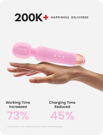 JOYANY Масажер для тіла – 3 години роботи від акумулятора, тихий та потужний мотор, водонепроникний, функція пам'яті, 20 режимів вібрації, 8 швидкостей – набір силіконових вібраторів для розслаблення м'язів (фіолетовий, рожевий)
